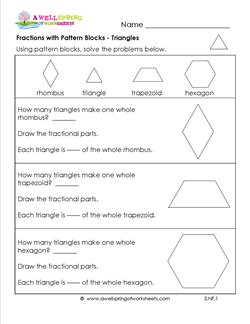 fractions with pattern blocks triangles