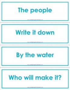 Fry phrases flash cards - the first 100 - color