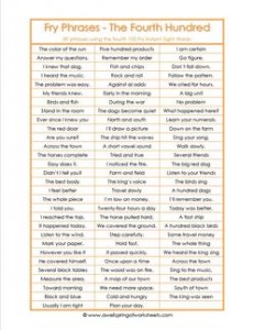 fry phrases - the fourth 100- fry instant phrases