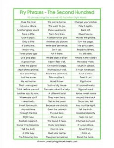 fry phrases - the second 100 - Fry word phrases