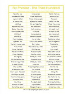 fry phrases - the third 100 - fry word phrases