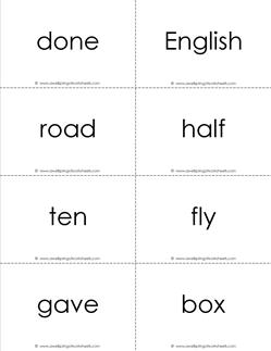 fry word flash cards - the fifth 100 - black and white