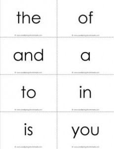 fry word flash cards - the first 100 - black and white