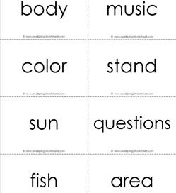 fry word flash cards - the fourth 100 - black and white