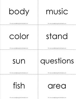 fry word flash cards - the fourth 100 - black and white