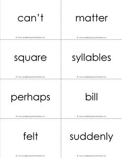 fry word flash cards - the sixth 100 - black and white