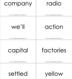 fry word flash cards - the tenth 100 - black and white