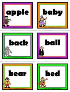 halloween dolch sight word flashcards nouns