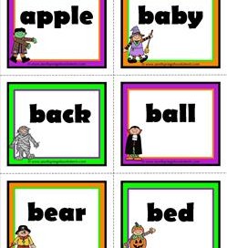 halloween dolch sight word flashcards nouns