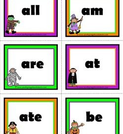 halloween dolch sight word flashcards primer