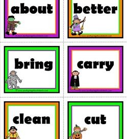 halloween dolch sight word flashcards third grade