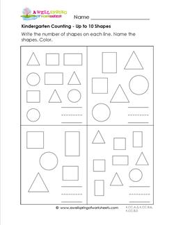 Kindergarten Counting - Up to 10 Shapes