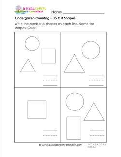 Kindergarten Counting - Up to 3 Shapes