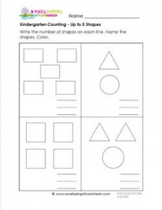 Kindergarten Counting - Up to 5 Shapes