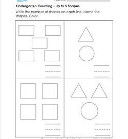 Kindergarten Counting - Up to 5 Shapes