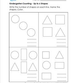 Kindergarten Counting - Up to 6 Shapes