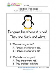 Kindergarten Reading Passages - Penguins