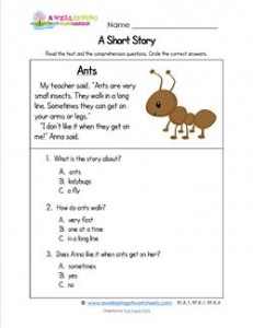 Kindergarten Short Stories - Ants  A Wellspring