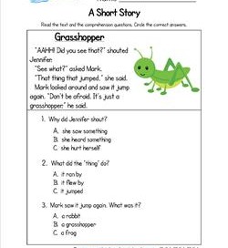 Kindergarten Short Stories | A Wellspring of Worksheets