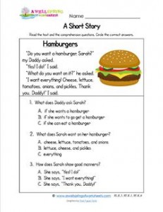 Kindergarten Short Stories - Hamburgers