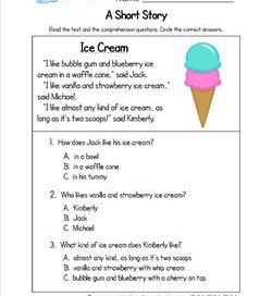 Kindergarten Short Stories - Ice Cream