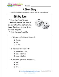 Kindergarten Short Stories - It's My Turn