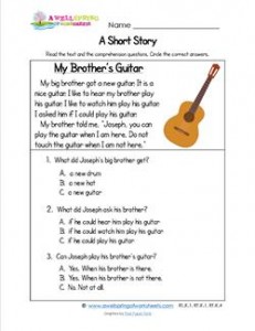 Kindergarten Short Stories - My Brother's Guitar