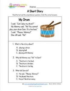 Kindergarten Short Stories - My Drum