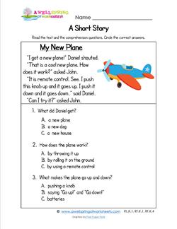 Kindergarten Short Stories - My New Plane