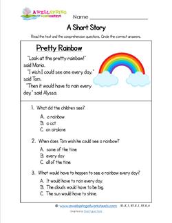 kindergarten free for worksheets fish Stories A Kindergarten Rainbow Pretty Short Wellspring kindergarten free for worksheets fish Stories A Kindergarten Rainbow Pretty Short Wellspring