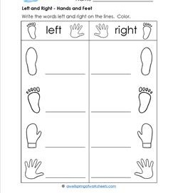 Left and Right - Hands and Feet - Position Words