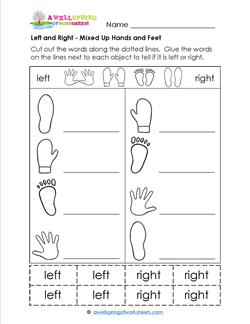 Left and Right - Mixed Up Hands and Feet - Position Words