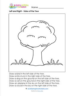 Left and Right - Sides of the Tree - Position Words