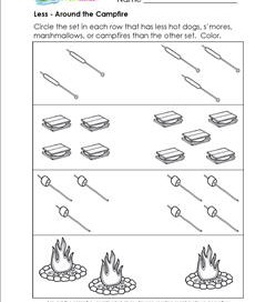 Less - Around the Campfire - Comparison Worksheets