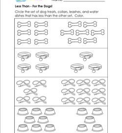 Less Than - For the Dogs! - Comparison Worksheets