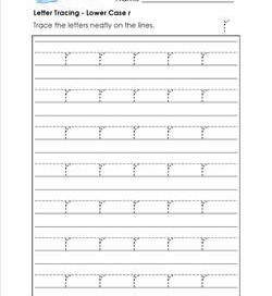 Letter Tracing - Lower Case r - Handwriting Practice Worksheets