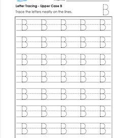 Letter Tracing - Upper Case B - Handwriting Practice Pages