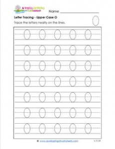 Letter Tracing - Upper Case O - Handwriting Practice Pages