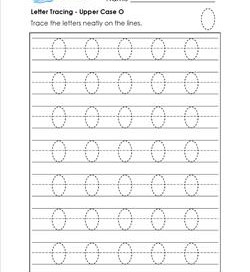 Letter Tracing - Upper Case O - Handwriting Practice Pages