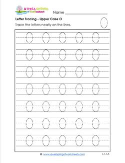 Letter Tracing - Upper Case O - Handwriting Practice Pages