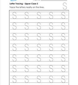 Letter Tracing - Upper Case S - Handwriting Practice Pages