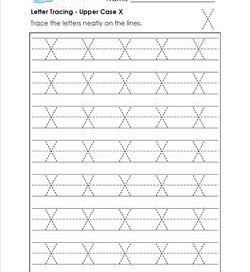 Letter Tracing - Upper Case X - Handwriting Practice Pages