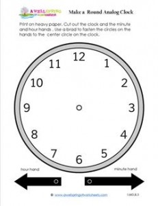 Make a Round Analog Clock - Telling Time to the Hour