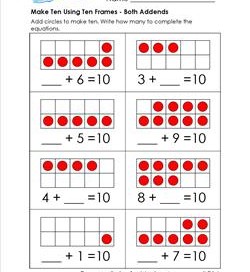 make ten using ten frames - both addends