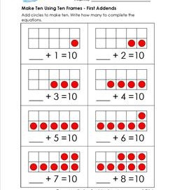 make ten using ten frames - first addends