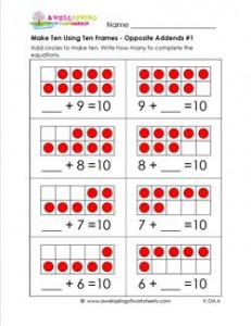 make ten using ten frames - opposite addends #1