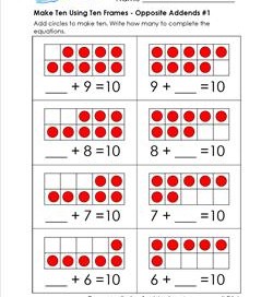 make ten using ten frames - opposite addends #1