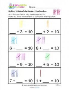 making 10 using tally marks - extra practice