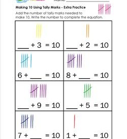 making 10 using tally marks - extra practice