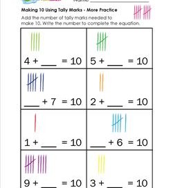 making 10 using tally marks - more practice